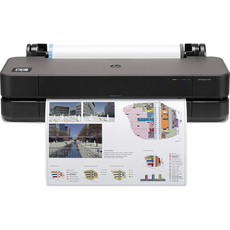 HP DesignJet T250 inkjet printer · 2 ppm mono · USB