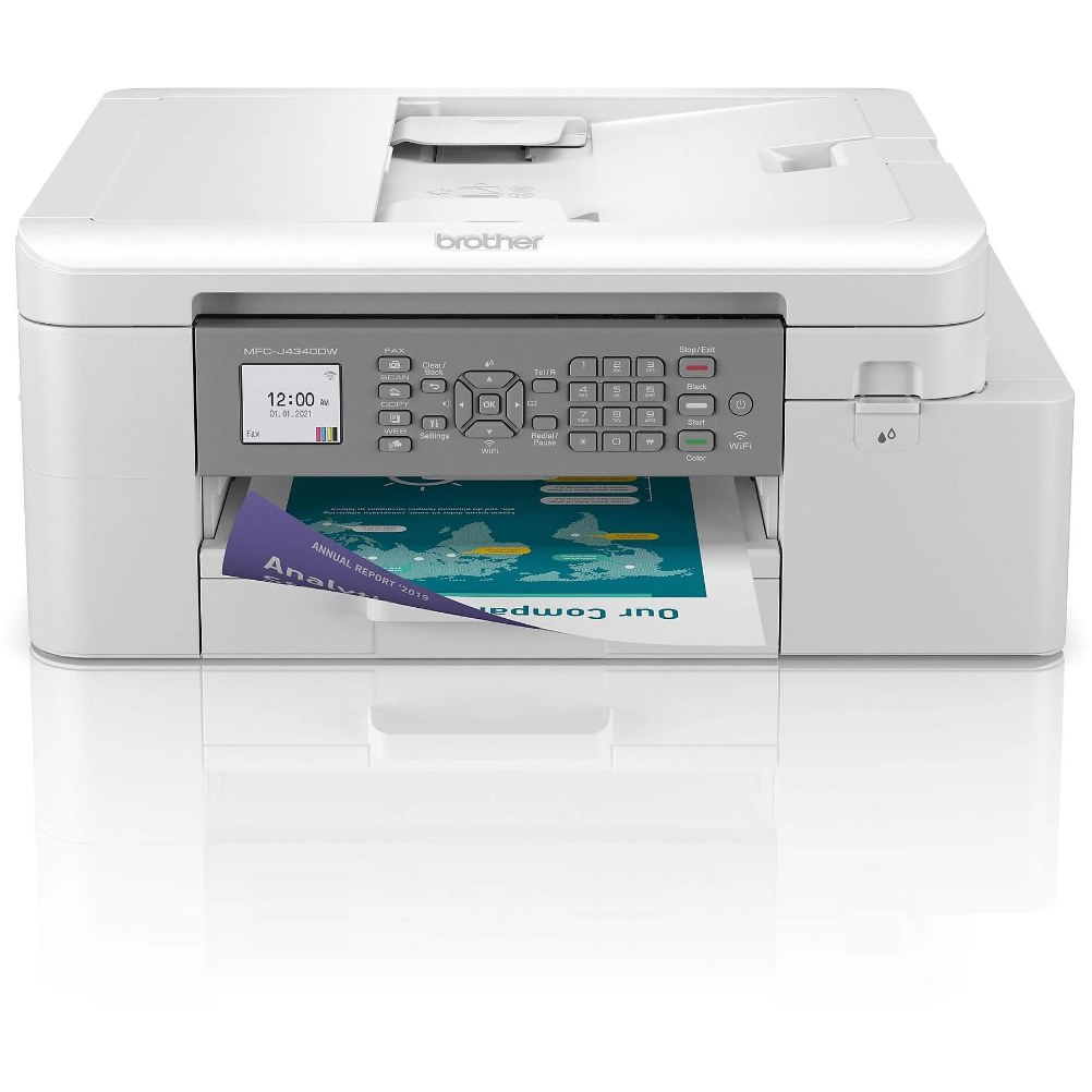 Brother MFCJ4340DWRE1 Inkjet Printer — 20 ppm mono · Wi-Fi USB