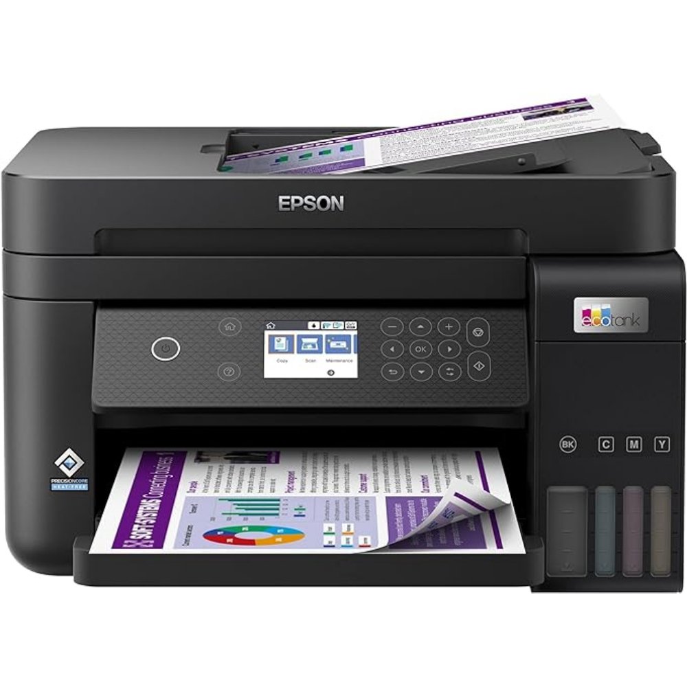 Epson EcoTank ET-3850 inkjet printer — 15 ppm mono · Wi-Fi USB