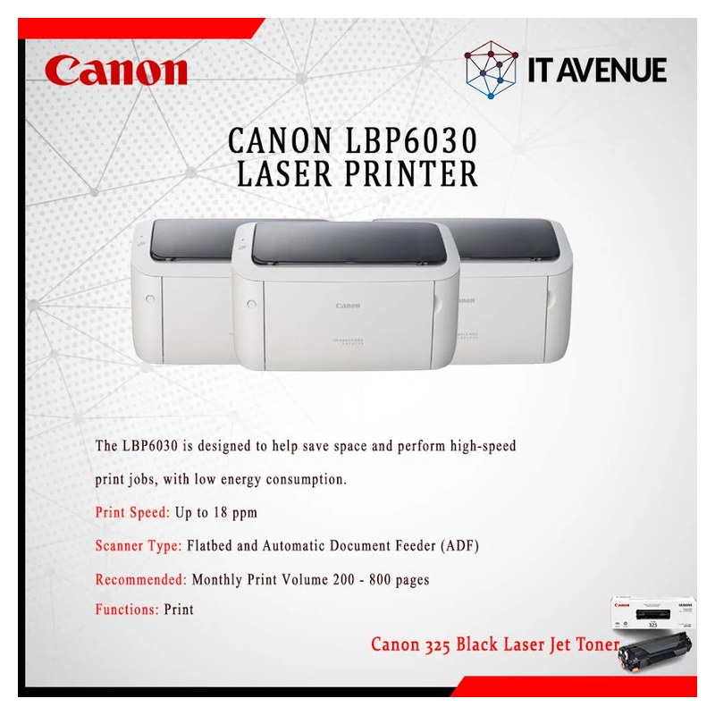 Canon imageCLASS LBP6030 Monochrome Laser Printer, Compact